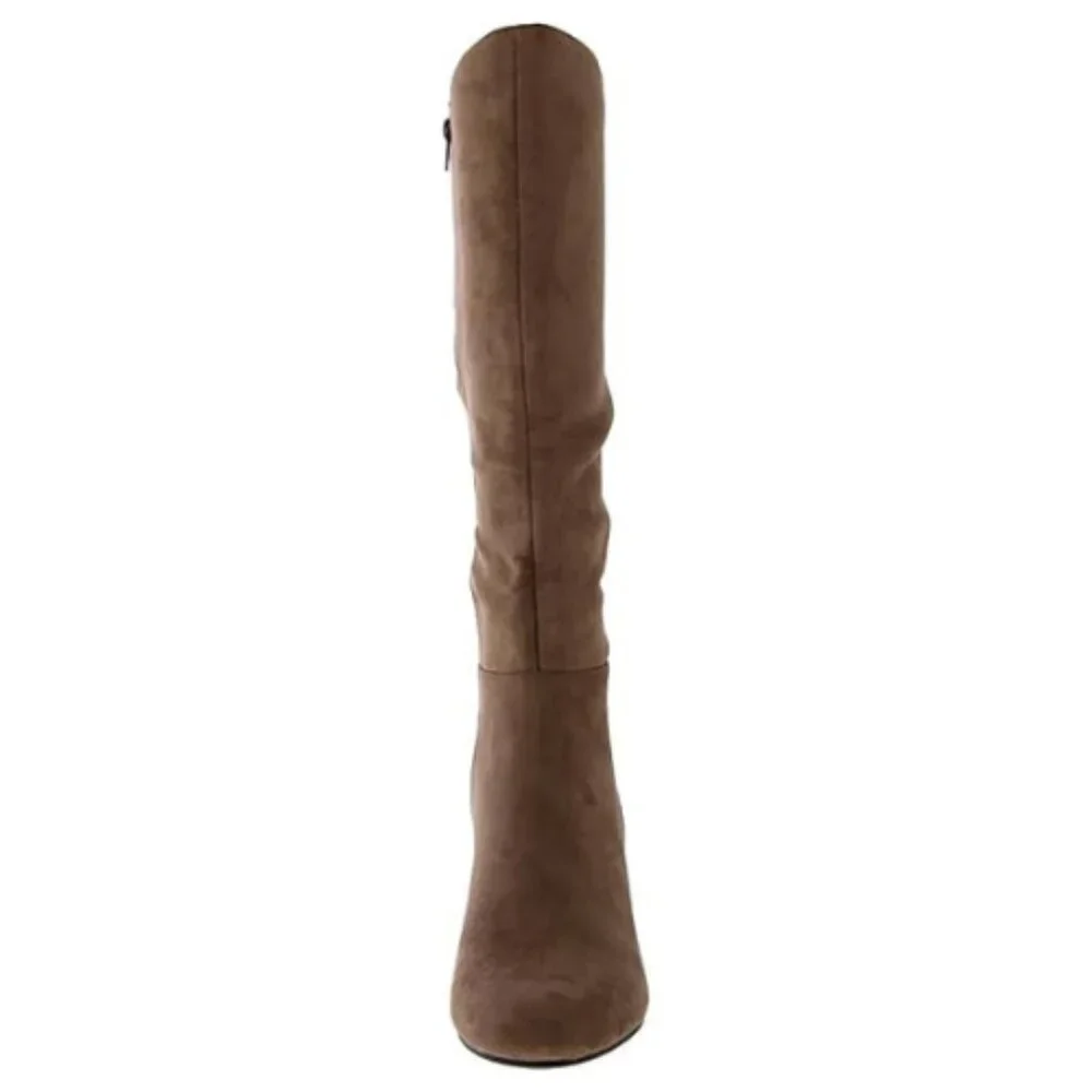 Bella Vita Women's Corinne Suede Kitten Knee Boots, Size 5.5 M, TAUPE